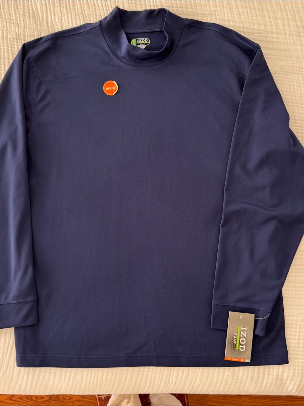 NWT IZOD Golf X-Treme Function Sun Control Performance Shirt LS Men’s XL Navy